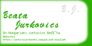 beata jurkovics business card